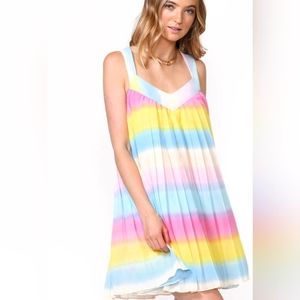 Adelyn Rae Lizzy Ombre Pleated Babydoll Dress